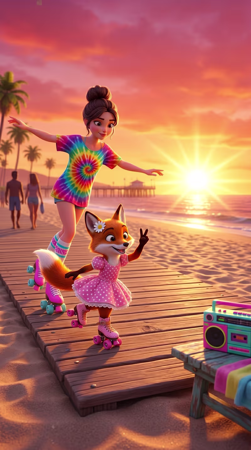 Cover image for Retro Roller Skating 3D Animation