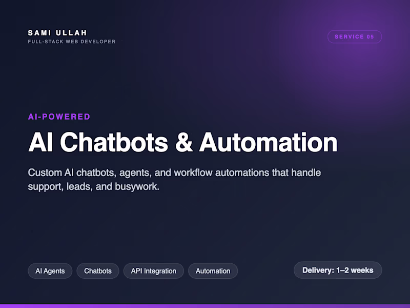 Cover image for AI Chatbot & Workflow Automation Integration