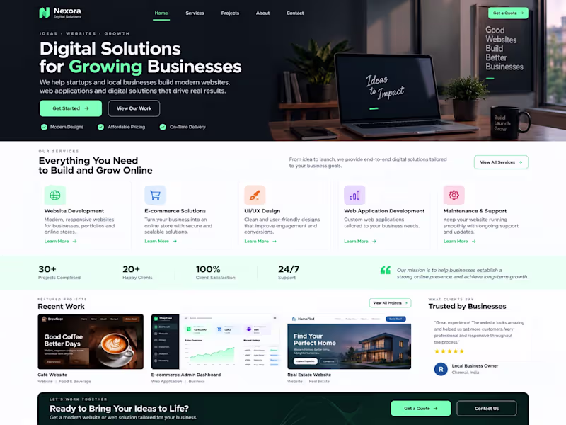 Cover image for A modern business website concept