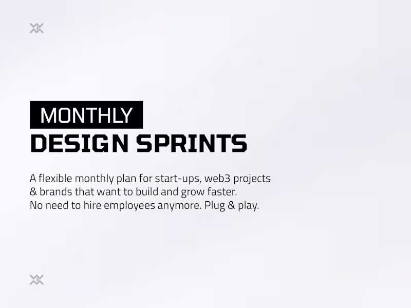 Cover image for Monthly design sprint