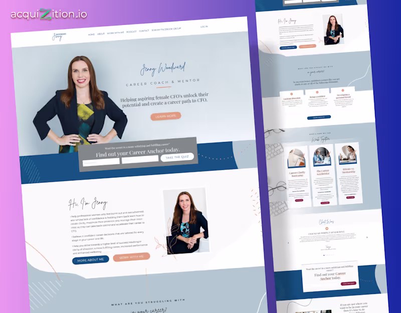 Cover image for Jenny Woodward – Kajabi Career Coach Website The Brief Jenny...