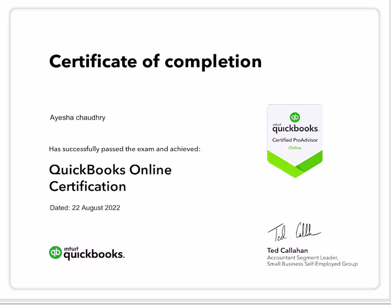 Cover image for QuickBooks Online ProAdvisor
QuickBooks Online ProAdvisor