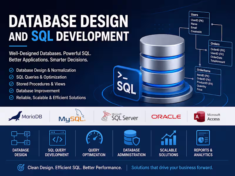 Cover image for Database Design and SQL Development.