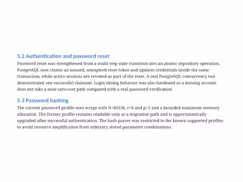 Cover image for Authentication & Password Reset Hardening
Security