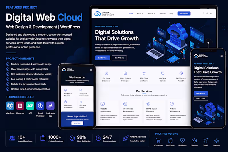 Cover image for Digital Web Cloud | Modern Web Design, SEO & E-Commerce Solu...