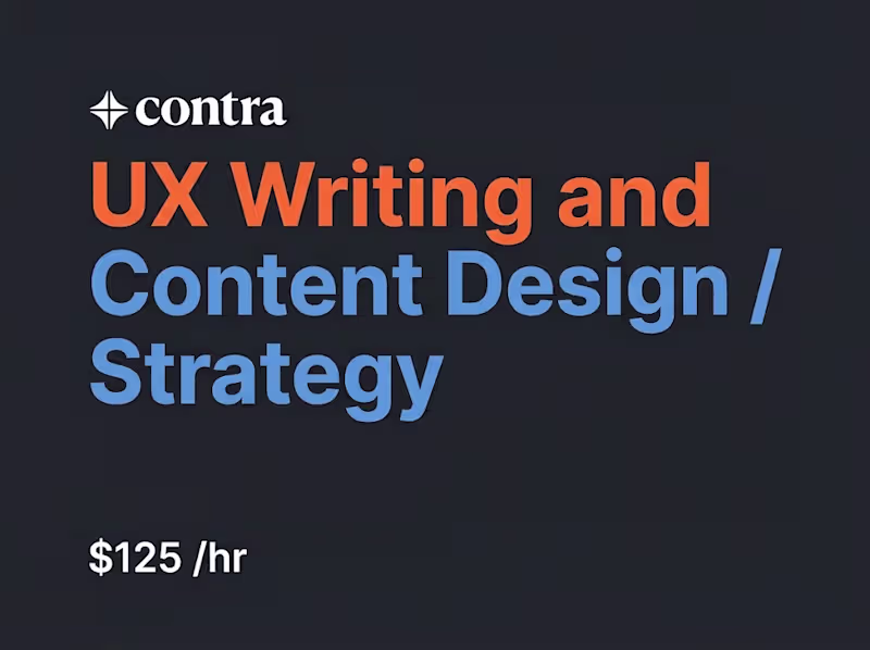 Cover image for UX Writing & Content Design / Strategy