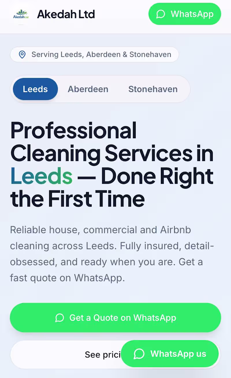 Cover image for Built a professional cleaning website