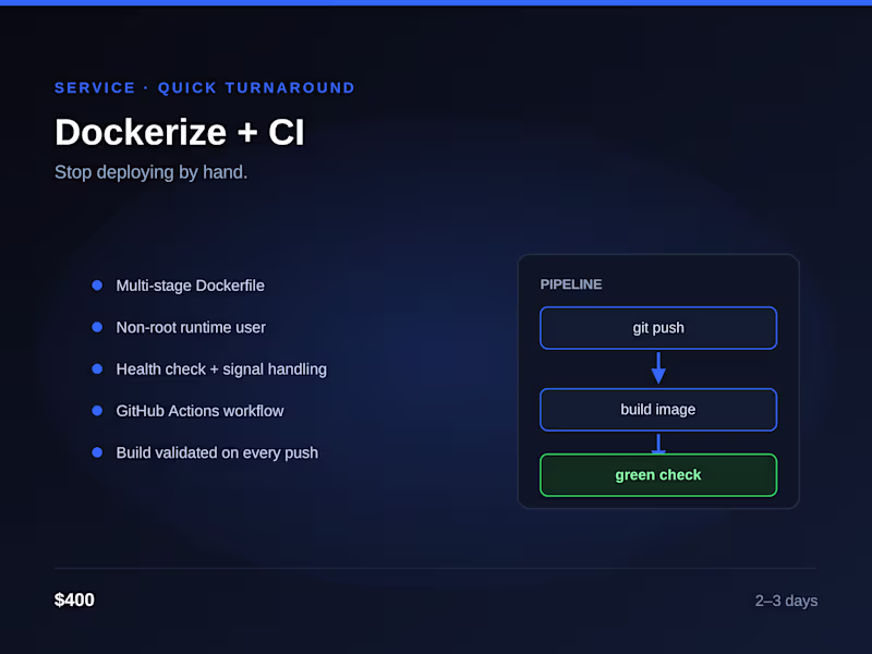 Cover image for Dockerize & CI for your Node.js app