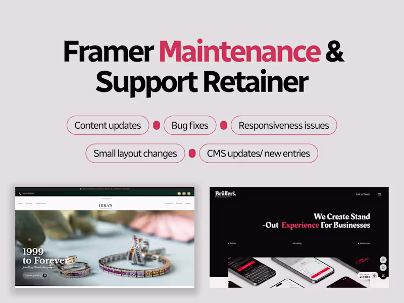 Cover image for Framer Maintenance & Support Retainer
