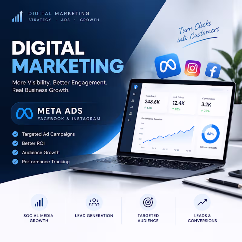 Cover image for Digital Marketing and Meta Ads for Audience Growth and Leads