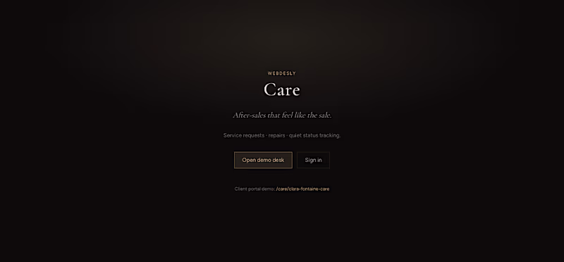 Cover image for Webdesly Care — Luxury After-Sales