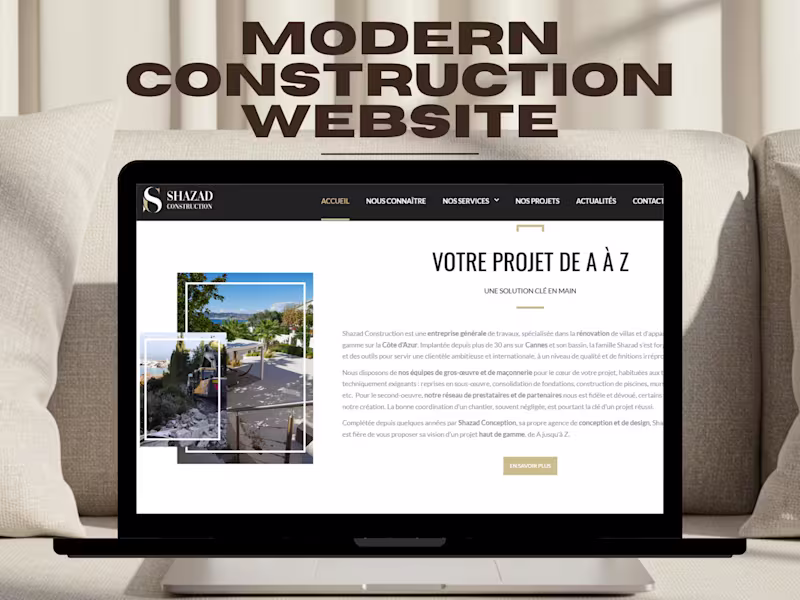 Cover image for Modern Construction Website Design and Development