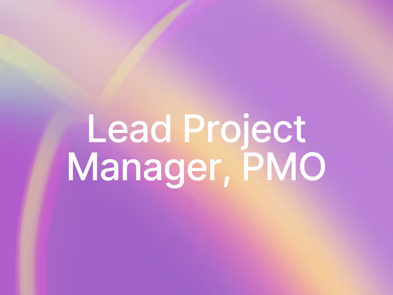 Cover image for Lead Project Manager, PMO