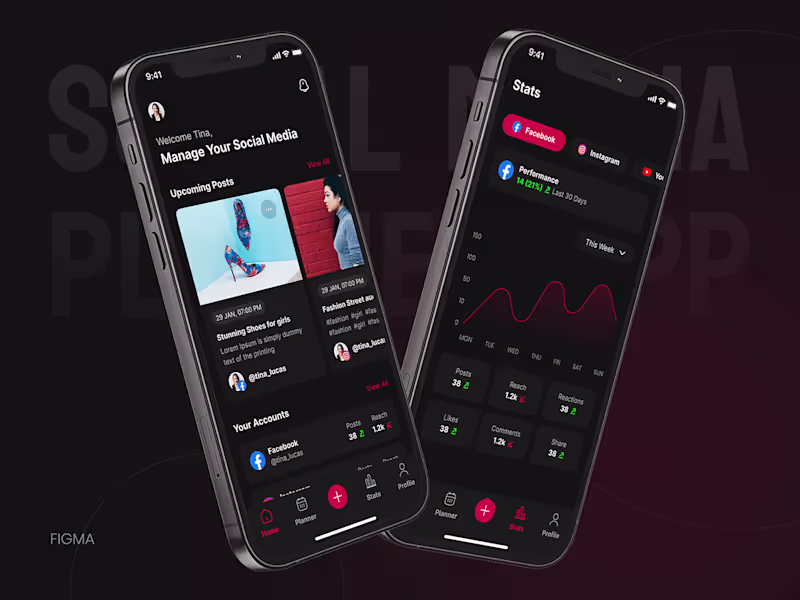 Cover image for Social Media Planner App Design :: Behance