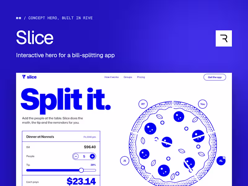 Cover image for Rive Animation for Bill-Splitting App - Slice