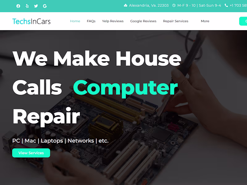 Cover image for Techs In Cars | Computer Repair House Calls | Alexandria, VA 70…
