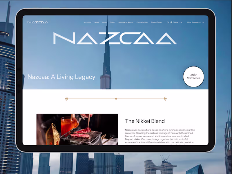 Cover image for Nazcaa - A great hospitality experience