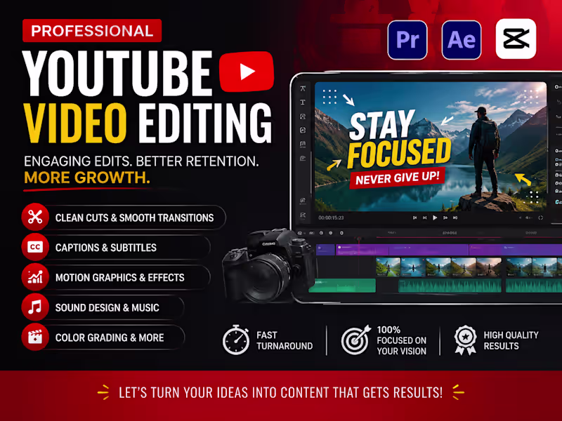 Cover image for Professional YouTube Video Editing