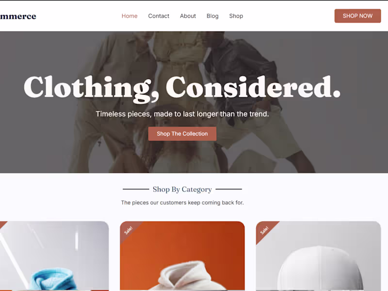 Cover image for E-commerce Website for Fashion