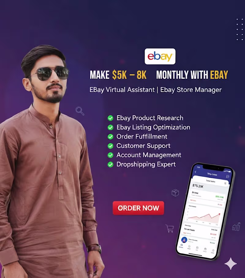 Cover image for eBay Virtual Assistant | Dropshipping & Store Management Expert