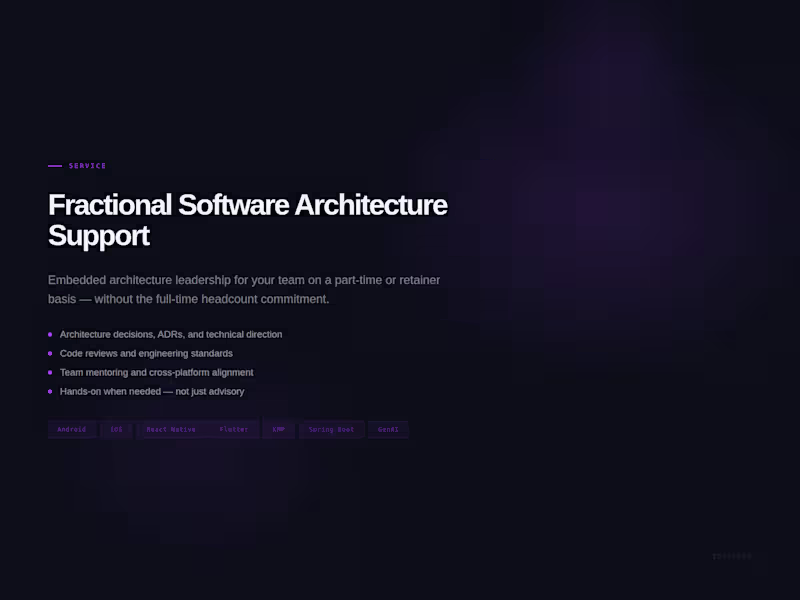 Cover image for Fractional Software Architecture Support