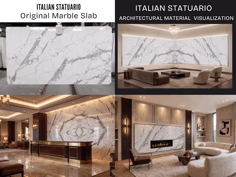 Cover image for Italian Statuario Marble  | Architectural Material Visualization