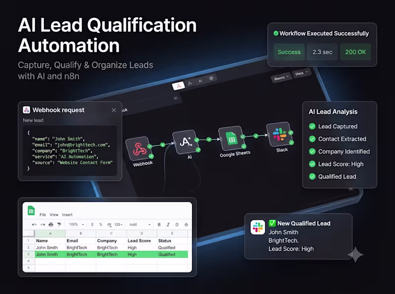 Cover image for AI Lead Qualification Automation with n8n