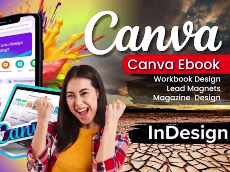 Cover image for design canva ebook, journals, planner, lead magnets, workbook
