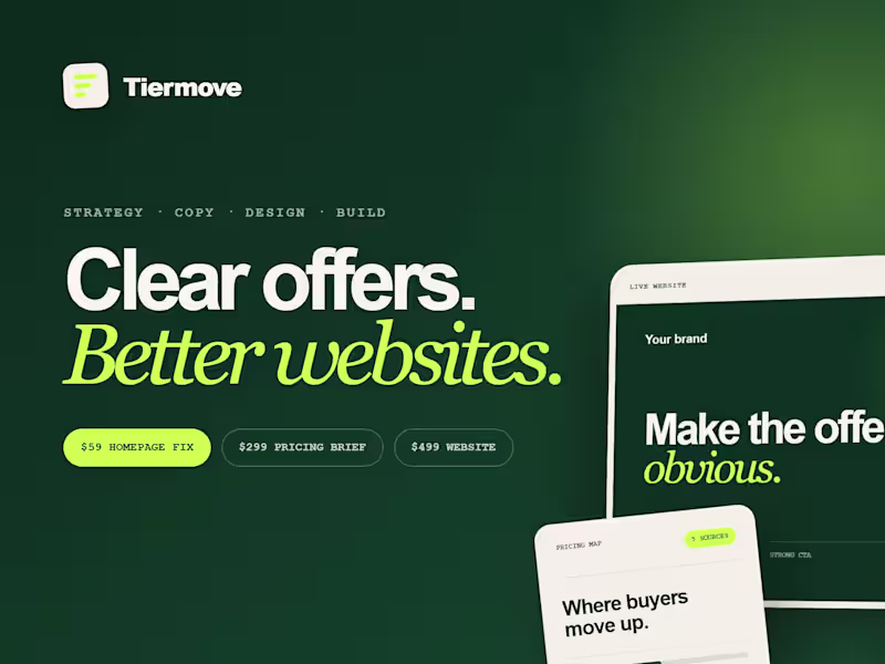 Cover image for Tiermove — Clear offers. Better websites.