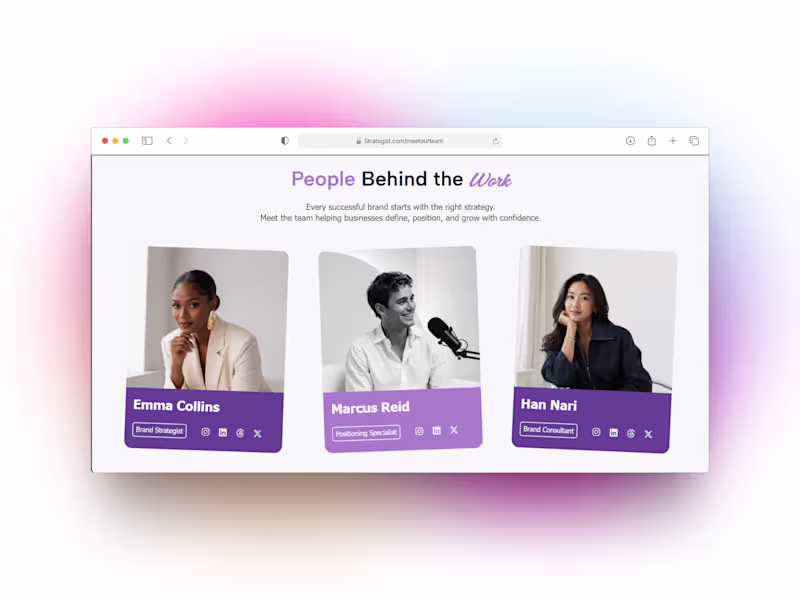 Cover image for Meet the team section built