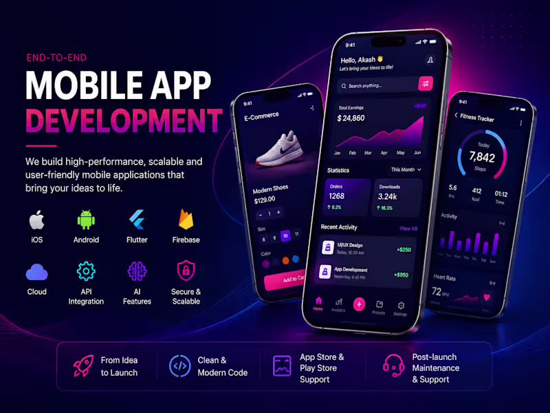 Cover image for Mobile App Development for iOS & Android