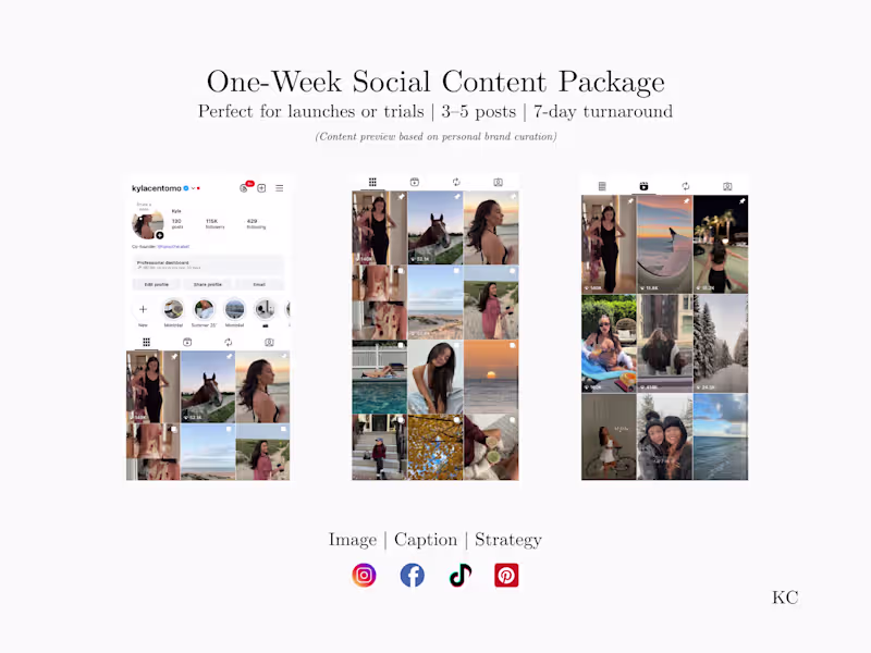Cover image for One-Week Social Media Content Package (Trial or Launch)