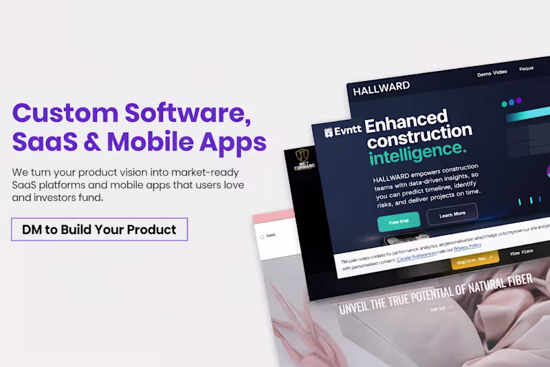 Cover image for Custom Software, SaaS & Mobile Apps