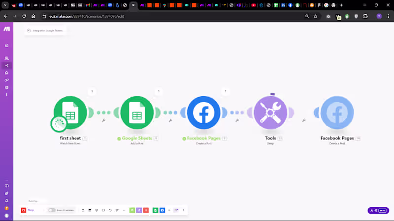 Cover image for Google Sheets → Scheduled Facebook