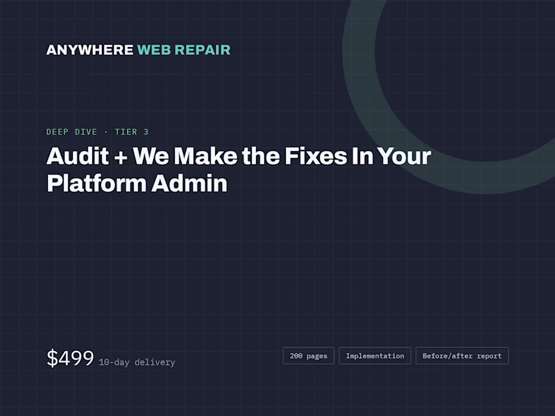 Cover image for Deep Dive: Audit + Implementation