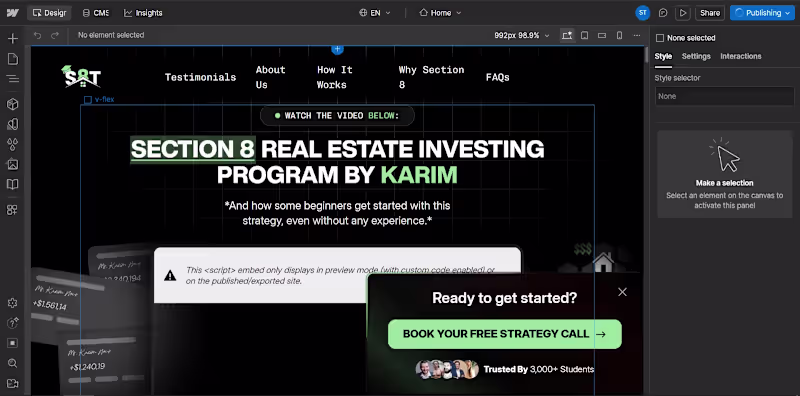 Cover image for Just finished Webflow project for