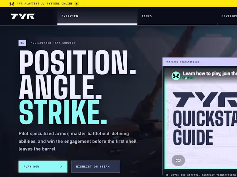 Cover image for TYR Tactical Game Website Design