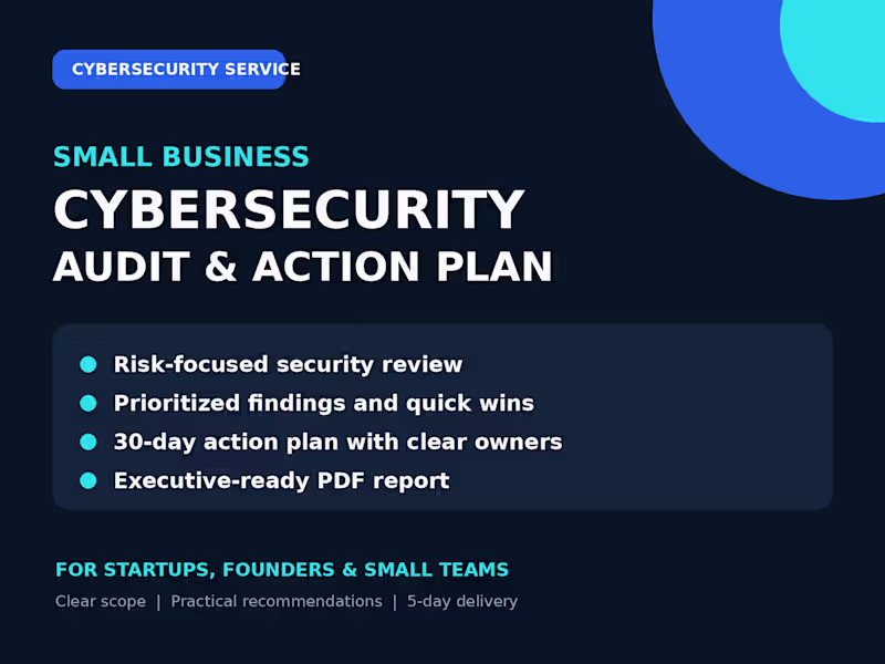 Cover image for Small Business Cybersecurity Audit & Action Plan