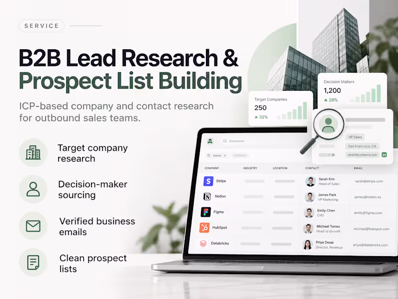 Cover image for B2B Lead Research & Prospect List Building