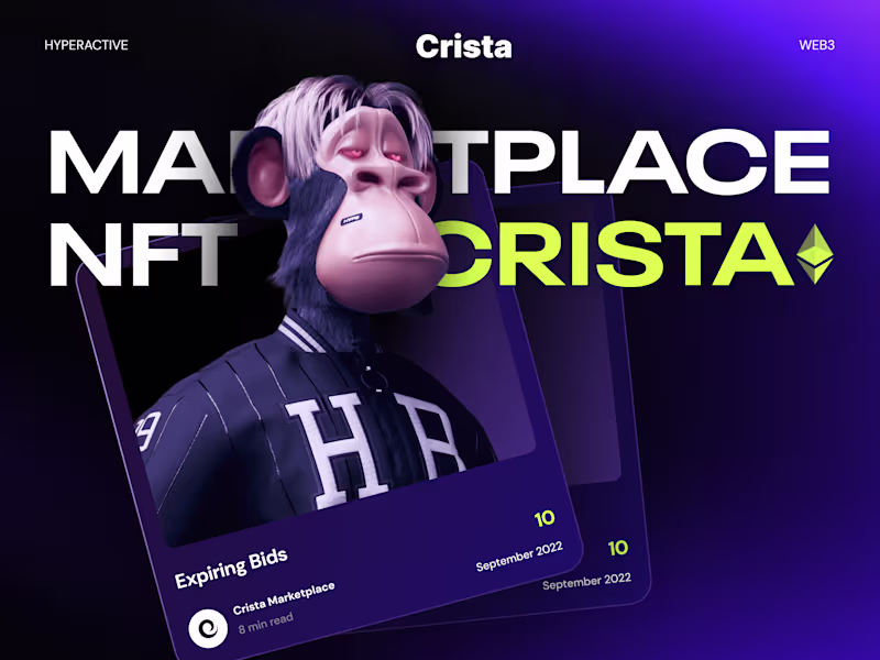 Cover image for Product design for the NFT Marketplace Crista | Hyperactive