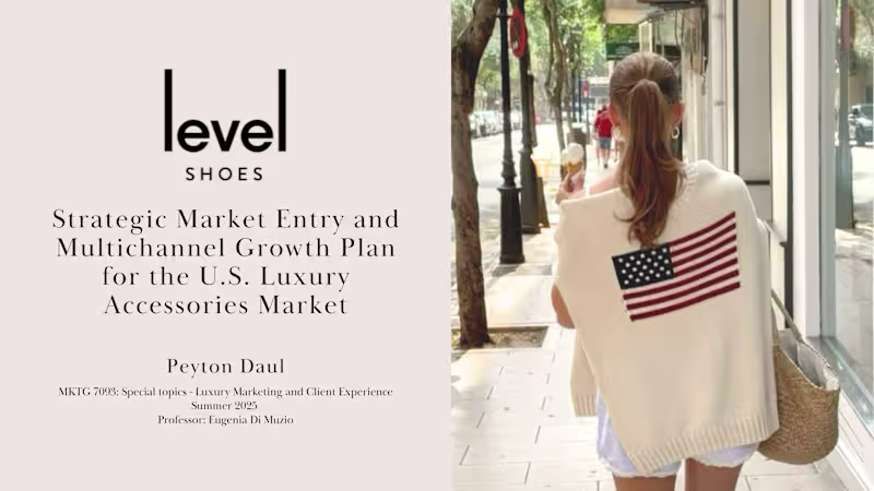 Cover image for Level Shoes: U.S. Luxury Market Expansion Strategy