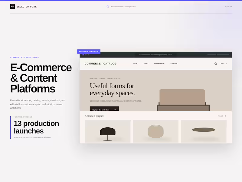 Cover image for E-Commerce & Content Platforms | 13 Production Launches