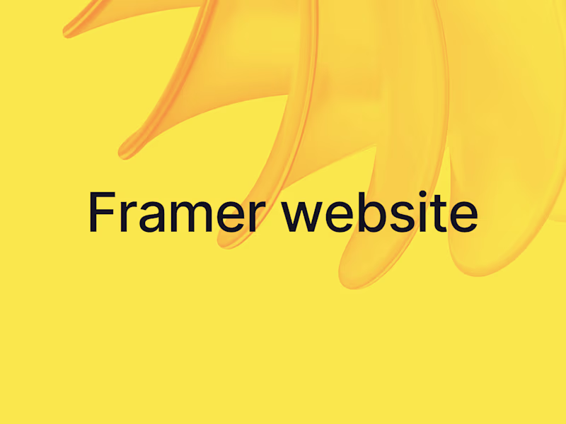 Cover image for Framer Website