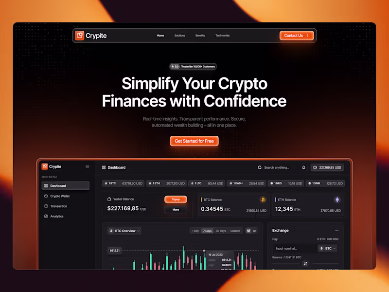 Cover image for A crypto finance website designed
