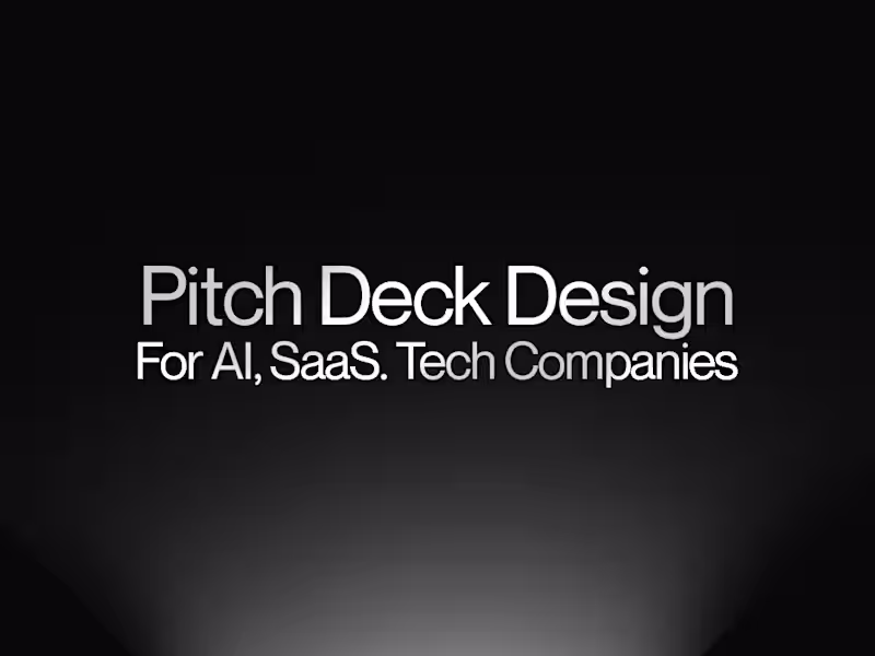 Cover image for Pitch Deck Design for AI, SaaS & Tech Companies