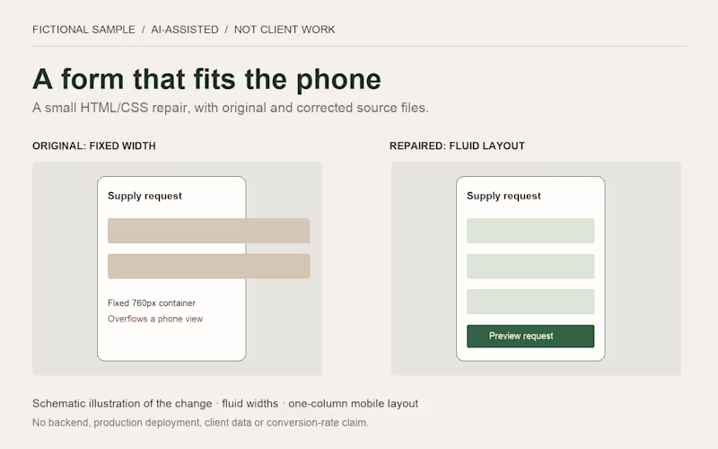Cover image for Fictional responsive form repair (AI-assisted)