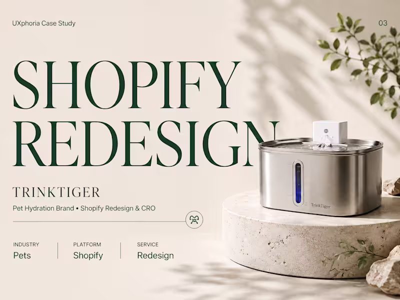 Cover image for Trinktiger | Shopify CRO Redesign | Ecommerce Pet Brand Website