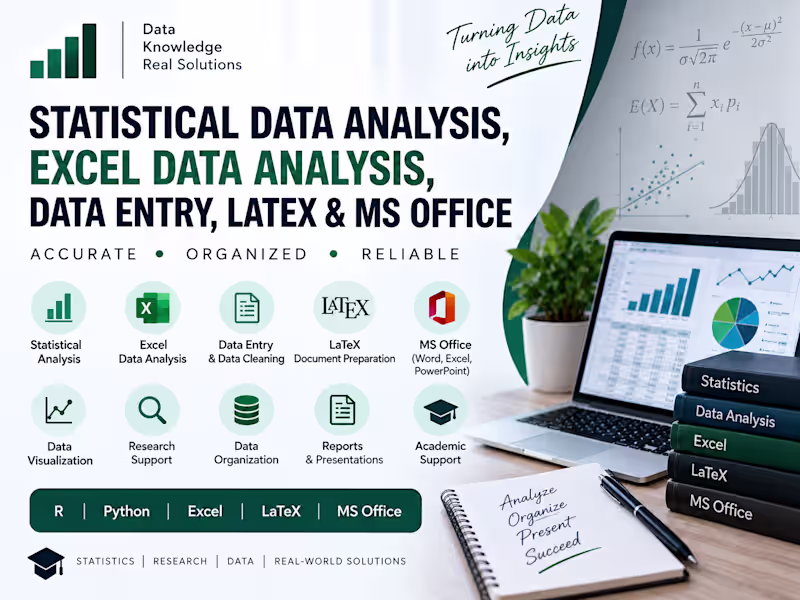 Cover image for Statistical Data Analysis, Excel & Data Entry