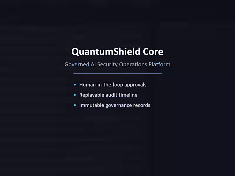 Cover image for QuantumShield Core — Governed AI