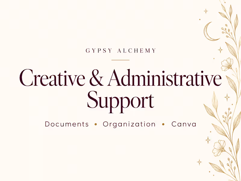 Cover image for Creative & Administrative Support